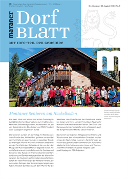 Montaner Dorfblatt - Die Gemeinde informiert - August 2023 (28.08.2023)